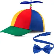 Propeller Top Cap Rainbow Detachable Hat Nerd Crazy Spinner Hat Silly Pinwhee