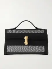 [Savette] Savette - Symmetry Pochette Leather And Mesh Tote - Black - One size One size Black