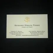 Richard Strauss Perry Original United States Senator SC Business Card
