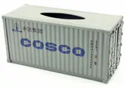 Cosco Vintage Diecast Metal Cargo Container Tissue Box