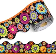 69 Feet Gear Shaped Bulletin Board Borders Engineering Classroom Bulletin Border Trim Decorations Educational Learning Activities Borders for School Classroom Decorations