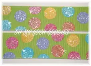 25 YARD ROLL SALE - 1.5 OVER THE RAINBOW TWINKLE GLITTER DOTS GROSGRAIN RIBBON