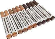 FRCOLOR 10Pcs Furniture Repair Markers Wood Stain Touch Up Pens for Scratches Color Matching Furniture Paint Pens Easy to Use Repair Kit for Floors