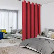 [LORDTEX] Red Room Divider Curtains - Total Privacy Wall Room Divider Screens Sound Proof Wide Blackout Curtain for Living Room Bedroom Patio Sliding Door, 1 Panel, 5.8ft Wide x 7ft Tall