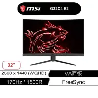 在飛比找蝦皮商城優惠-msi 微星 G32CQ4 E2 電競螢幕 32型/WQHD