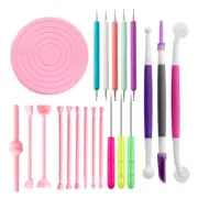 21 Pcs Pottery Clay Sculpting Tools Set Modeling Silicone Round Mat Sculpting