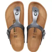 Birkenstock Gizeh Sandal Metallic Black Size 8-8.5 New In Box