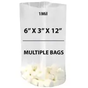 1Mil 6" X 3" X 12" | Clear Gusseted Bags, Heat Sealable | Multiple Bags
