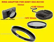 ADAPTER+UV+CAP 52mm:CAMERA SONY DSC-RX100 M2 M3 M4 M5 M7 RX100 II III IV V VII