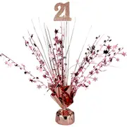 21st Birthday Rose Gold Foil Spray Centrepiece