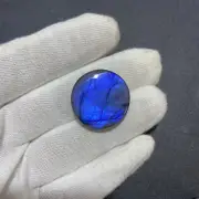 40 Cts Labradorite Natural Blue Round Shape Loose Gemstone Black Rainbow, 26x6mm