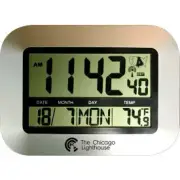 Chicago Lighthouse 9.75"" Digital Atomic Clock with Calendar and Indoor