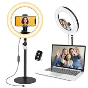 Aureday 10'' Desktop Ring Light with Stand and Phone Holder