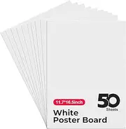 Greatshoot Poster Board 50Pcs, 11.7x16.5 White Poster Paper, 240GSM Thickness Poster Board Bulk for School Arts & Crafts, DIY Art, Signs, Small Posters, Exhibits, Painting, and More