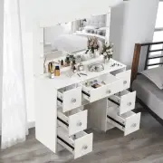 Dressing Table Set Makeup Vanity Table with Mirror Drawers Storage White AU