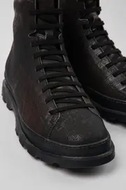 Brutus Black-brown brushed nubuck boot for men