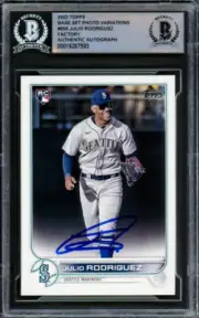 Julio Rodriguez Seattle Mariners Signed 2022 Topps Rookie Card #659
