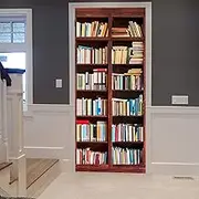 A.Monamour 3D Door Stickers for Interior Doors Books in Library Bookshelf Bookcase Background Vinyl PVC Waterproof Self Adhesive Door Decals Door Poster Wall Mural Wallpaper