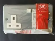 MK 6102ALM 13A 1 Gang 10mA RCD Metal Clad Socket & Back Box - New & Boxed