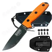 ESEE Model 3 OD Grn Serrated Blade Rounded Pommel Black Sheath Orange G10 3SM-OD