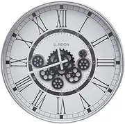 Outdoor Garden Wall Clock, Large Industrial Wind Gear Garden Clocks Outdoor Waterproof Iron Ornaments Outside Clock Outdoor Wall Clock Indoor Outdoor Decoration Metal 60cm