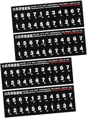Yardwe 4pcs Mouth Organ Stickers Beginner Keyboard Keyboard Stickers Black Paper