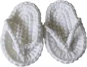 MERRYHAPY Cute Knitted Baby Slippers Photo Props Newborn Baby Photography Props Set White Crochet Shoes