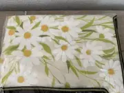 Vintage 70s Morgan Jones Beige Daisies Twin Fitted Sheet Percale No Iron NOS