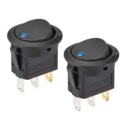 Boat Rocker Switch LED Light DC 12V Toggle Switch ON/OFF DC 12V/20A Blue 2pcs