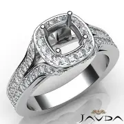 Dazzling Round Diamond Engagement Pave Setting Semi Mount Ring Platinum 1.40Ct