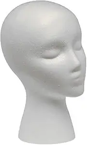 Foam Heads for Wigs, 11inch Styrofoam Heads Wig Display, Mannequin Heads for Makeup Tattoo Hairstyling (White)