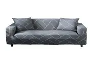 Stretch Sofa Covers High Stretch Lounge Slipcover Protector Universal Sofa Couch Cover Furniture Protector-Light Gray Lines