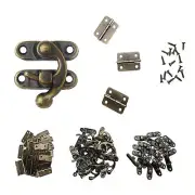 40pcs Small Box Hinges 20 Sets Antique Right Latch Hook Hasp Wood Jewelry Box...