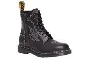 Dr. Martens 1460 Gothic Americana Leather Lace up 8 Eye Boots Wanama - Black - UK 4