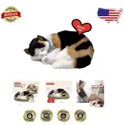 Calico Cat Plush with Movable Tail - Relaxing Companion for Kids and Seniors