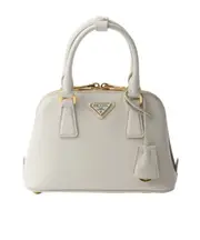 Prada Zip-Up Top Handle Bag One size chalk white
