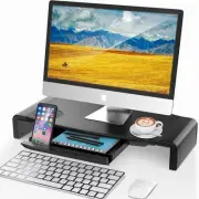 Foldable Monitor Stand Riser with Drawer, Height Adjustable Computer Monitor ...