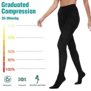 Firm Support Medical Compression Pantyhose Tights Nude Size S-XL Reinforced Toe