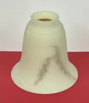 2.25" Fitter Painted Cream Alabaster Fan Glass Bell Shade Globe Quorum 2915C NEW