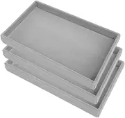 WATIIFUFU Ganizer Trays Set 3pcs Velvet Jewelry Organizer Trays for Earrings Rings Necklaces Bracelets