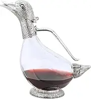 Rigeli Regent Silverplated Duck Decanter 25.3 oz, 750ml Red Wine Carafe, Accessories for Men/Women, Good Gift on Special Day