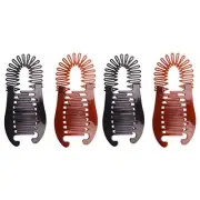 Banana Clip for Thick Curly Hair Ponytail Holder Plastic 1 Count (Pack of 4)