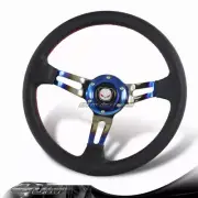 350MM Drift Titanium Red Stitched Black Leather 3-Spoke Racing Steering Wheel (for: Honda)