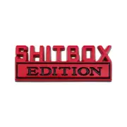 Red & Black Shitbox Edition Logo SUV Car Emblem Metal Letter Sport Badge Sticker (for: Honda Civic)