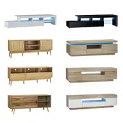 Oikiture Entertainment Unit TV Cabinet Stand Storage Drawers Shelf Furniture