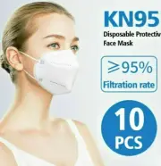 KN95 Face Mask Disposable 5 Layer Protection, 10 Pcs Set