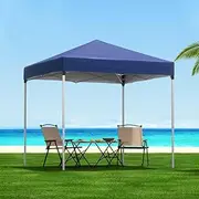 Instahut Gazebo 2 x 2M, Pop Up Camping Tent Marquee Folding Gazebos Garden Outdoor Wedding Party Canopy Patio, Water Resistant and UV PU Coating Blue