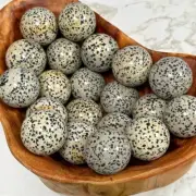 3Pcs Set Dalmatian Jasper Crystal Sphere Ball Handmade Crystal Home Office Decor
