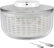 Electric Salad Spinner - Large 6L Capacity, USB Rechargeable, Fast Vegetable Drying, BPA-Free Kitchen Vegetable Dryer and Salad Dryer for Vegetables, Noodles, and Fruits