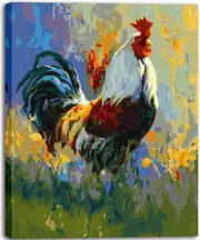 Rooster Paint by Numbers Kit for Adults Paint by Number Kit for Kid Canvas DIY